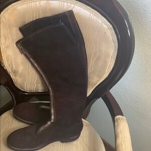 Guidi Brown Knee-High Boots with Zipper